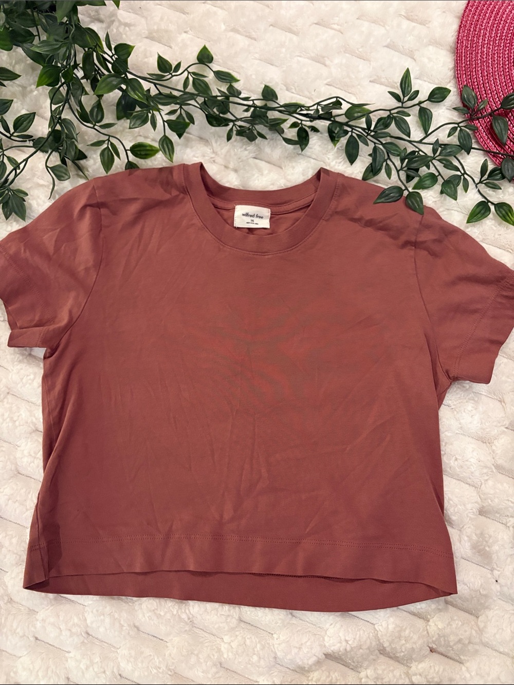 Wilfred Short Sleeve Crewneck Tee in Rusty Rose